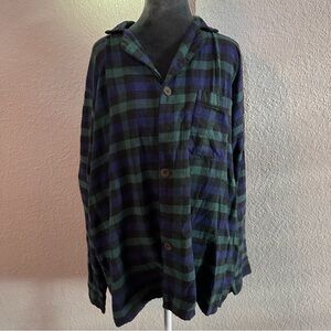 Diplomat Flannel Sleep Shirt – Blue & Green Plaid
